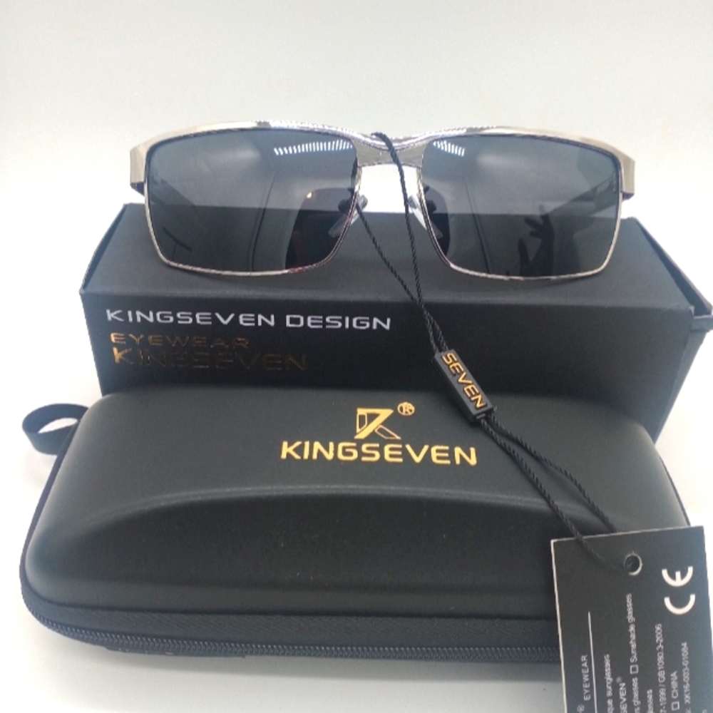 Unisex Kingseven Designer Polarized Silver Grey Sunglasses